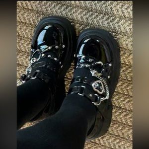 Anime Punk Black Platform Shoes 8 ROMWE